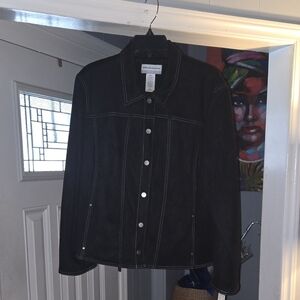 Alfred Dunner Black Jacket with Contrast Stitching